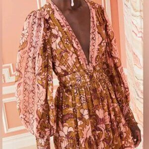 Ulla Johnson Rosetta Dress, Olive Pink Floral Size 8